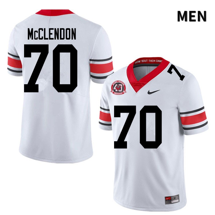 Georgia Bulldogs Men's Warren McClendon #70 White 2020 1980 National Champions 40th Anniversary Stitched College UGA Football Jersey 23II017FA